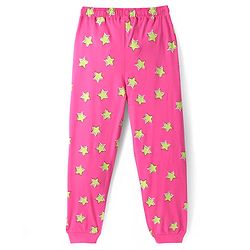 Pine Kids Disney Single Jersey Knit Full Sleeves Night Suit With Minnie Mouse Graphic -  Green & Pink