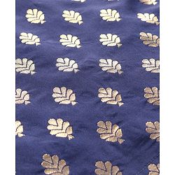 Pine Kids Full Sleeves Woven Kurta Pyjama Set with Floral Embroidery - Navy Blue