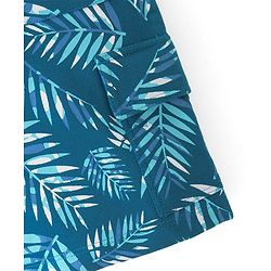 Pine Kids Looper Above Knee Length Leaves Printed Shorts - Blue