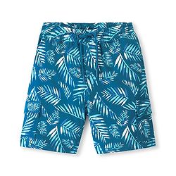 Pine Kids Looper Above Knee Length Leaves Printed Shorts - Blue