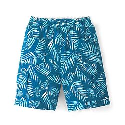 Pine Kids Looper Above Knee Length Leaves Printed Shorts - Blue