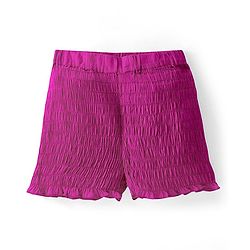 Pine Kids Cotton Woven Singlet Sleeves Top & Shorts Set with Smocking Detailing - Dark Pink