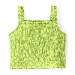 Pine Kids Cotton Woven Singlet Sleeves Smocked Top & Shorts Set - Light Green