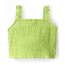 Pine Kids Cotton Woven Singlet Sleeves Smocked Top & Shorts Set - Light Green