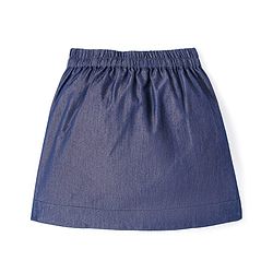Pine Kids Cotton Woven Sleeveless Top & Skirt Set With Floral Embroidery - Yellow & Navy Blue