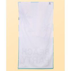 Pine Kids Terry Knit Towel with Beach Theme Print L 121 x B 60 cm - Light Blue