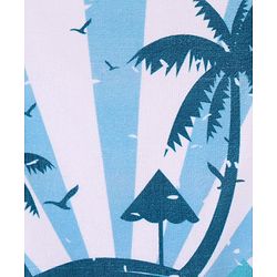 Pine Kids Terry Knit Towel with Beach Theme Print L 121 x B 60 cm - Light Blue