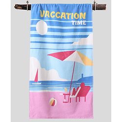 Pine Kids Terry Woven Towel Beach Theme Print L 125 x B 60 cm - Multicolor