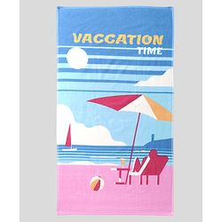 Pine Kids Terry Woven Towel Beach Theme Print L 125 x B 60 cm - Multicolor