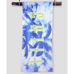 Pine Kids Terry Woven Towel With Beach Theme Print L 124 x B 64 cm - Blue