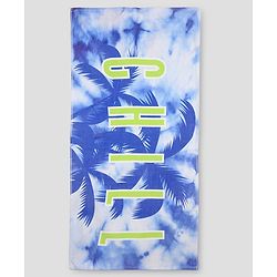 Pine Kids Terry Woven Towel With Beach Theme Print L 124 x B 64 cm - Blue