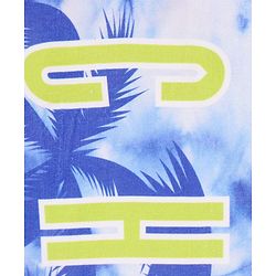 Pine Kids Terry Woven Towel With Beach Theme Print L 124 x B 64 cm - Blue