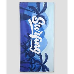 Pine Kids Terry Woven Bath Towel with Text & Coconut Tree Print L 122 x B 60 cm - Blue