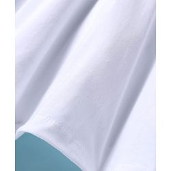 Pine Kids Cotton Knit Sleeveless Collared Frock with Glitter Heart Print - White