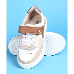 Pine Kids Casual Shoes with Velcro Closure - White & Beige