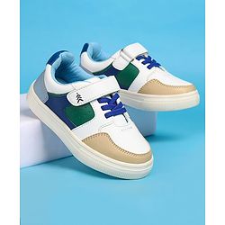 Pine Kids Velcro Closure Casual Shoes - White & Blue