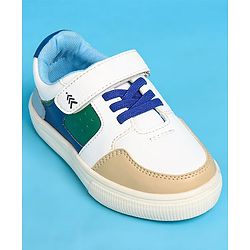 Pine Kids Velcro Closure Casual Shoes - White & Blue