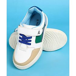 Pine Kids Velcro Closure Casual Shoes - White & Blue