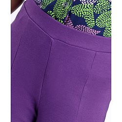 Pine Kids Cotton Lycra Knit Full Length Solid Leggings - Purple