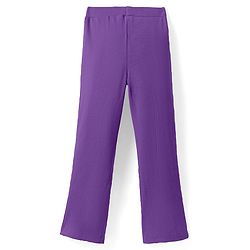 Pine Kids Cotton Lycra Knit Full Length Solid Leggings - Purple