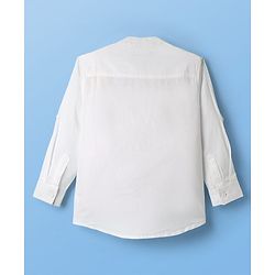 Pine Kids 100% Cotton Full Sleeves Solid Coloured Shirts With Mandarin Collar- Yellow