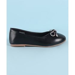 Pine Kids Ballerina With Bow Applique Slip on - Black
