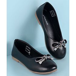 Pine Kids Ballerina With Bow Applique Slip on - Black