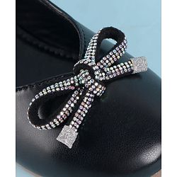 Pine Kids Ballerina With Bow Applique Slip on - Black