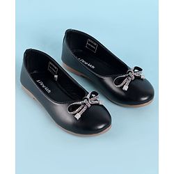 Pine Kids Ballerina With Bow Applique Slip on - Black