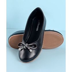 Pine Kids Ballerina With Bow Applique Slip on - Black