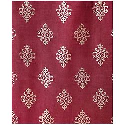 Pine Kids Viscose Woven Full Sleeves Foil Printed Kurta Churidar Set with Dupatta - Maroon