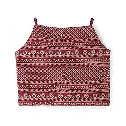 Pine Kids  Woven  Top and Palazzo with Full Sleeves Sequin Detailing Shrug - Maroon