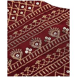 Pine Kids  Woven  Top and Palazzo with Full Sleeves Sequin Detailing Shrug - Maroon
