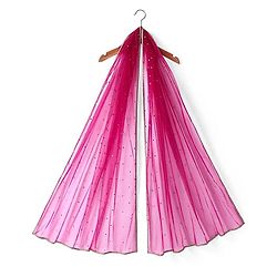 Pine Kids Woven Sleeveless Floral Embroidered Kurti Salwar Set with Dupatta & Sequin Detailing - Dark Pink
