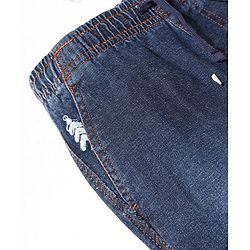 Pine Kids Denim Woven Full Length Washed Jeans with Pockets  - Navy Blue