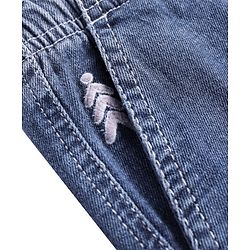Pine Kids Woven Full Length Washed Denim Jeans With Cargo Pockets - Blue