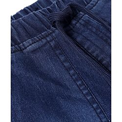 Pine Kids Woven Knee Length Solid Shorts - Navy Blue