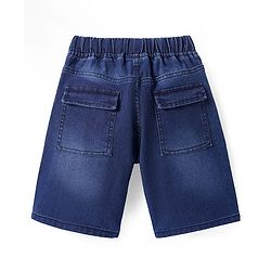 Pine Kids Woven Knee Length Solid Shorts - Navy Blue