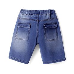 Pine Kids Woven Knee Length Solid Shorts - Navy Blue