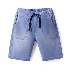 Pine Kids Woven Knee Length Solid Shorts - Navy Blue