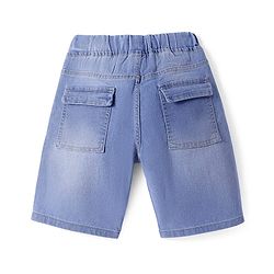 Pine Kids Woven Knee Length Solid Shorts - Navy Blue