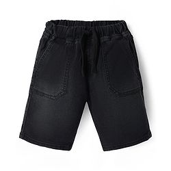 Pine Kids Woven Knee Length Solid Shorts - Navy Blue