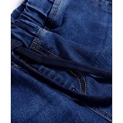 Pine Kids Woven Knee Length Solid Colour Shorts - Navy Blue