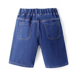 Pine Kids Woven Knee Length Solid Colour Shorts - Navy Blue