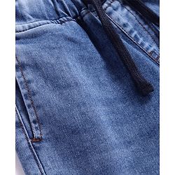 Pine Kids Woven Knee Length Solid Colour Shorts - Navy Blue