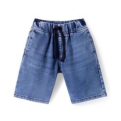Pine Kids Woven Knee Length Solid Colour Shorts - Navy Blue