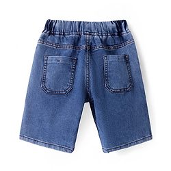 Pine Kids Woven Knee Length Solid Colour Shorts - Navy Blue