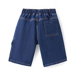 Pine Kids Woven Knee Length Solid Shorts - Navy Blue