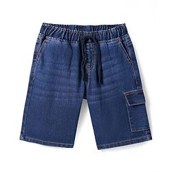 Pine Kids Woven Knee Length Solid Shorts - Navy Blue