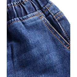 Pine Kids Woven Knee Length Solid Shorts - Navy Blue